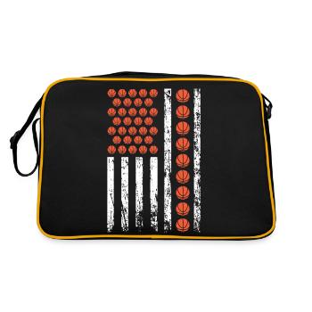 Drapeau de basket-ball sportif américain - Sac Retro - noir/or - Dos