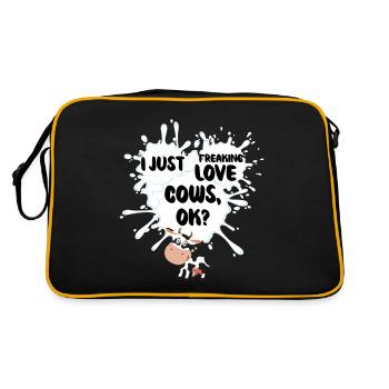 Je flippe juste aimer les vaches OK? Drôle d’animal charmant - Sac Retro - noir/or - Dos