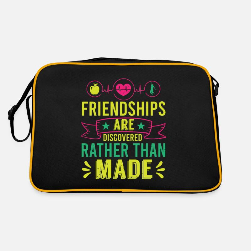 FREUNDSCHAFTEN WERDEN EHER ENTDECKT ALS GESCHLOSSEN Retro Tasche