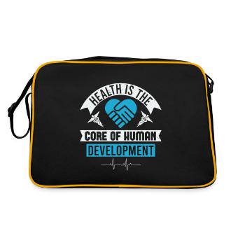 HEALTH IS THE CORE OF HUMAN DEVELOPMENT - Retro Bag - black/gold - Back