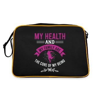 MY HEALTH AND MY FAMILY ARE THE CORE OF MY BEING - Retro Bag - black/gold - Back