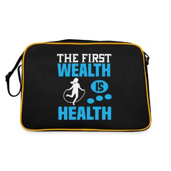 THE FIRST WEALTH IS HEALTH - Retro Bag - black/gold - Back
