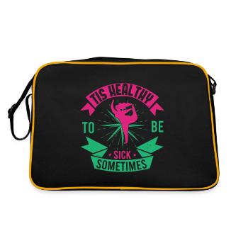 TIS HEALTHY TO BE SICK SOMETIMES - Retro Bag - black/gold - Back