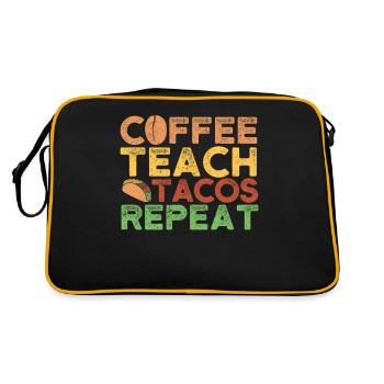 Café Apprendre Tacos Répéter Cinco de Mayo - Sac Retro - noir/or - Dos