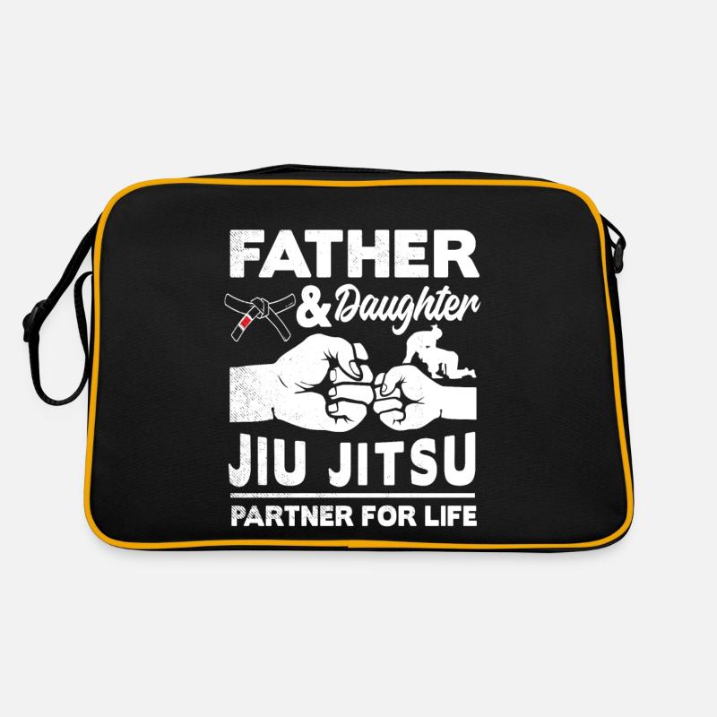 jiu jitsu flag art mixed with funny definition - Retro Bag - black/gold