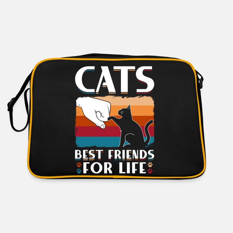 Katzen beste Freunde fürs Leben Retro Tasche