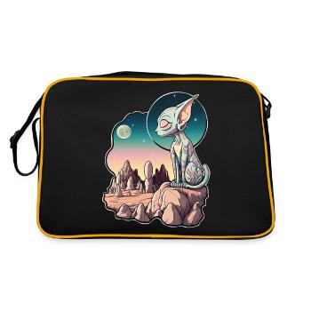 Sphynx cat - alien lovecraftian landscape - Retro Bag - black/gold - Back