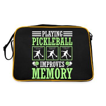 Pickleball play improves memory - Retro Bag - black/gold - Back