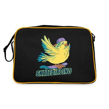 Budgie Skateboard Cockatiel Skater - Sac Retro - noir/or - Dos
