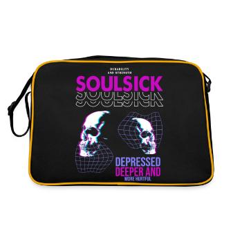 Soulsick Urban Streetwear - Retro Tasche - Schwarz/Gold - Hinten