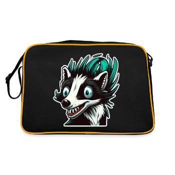 Crazy Stinktier - Skunk - Retro Tasche - Schwarz/Gold - Hinten