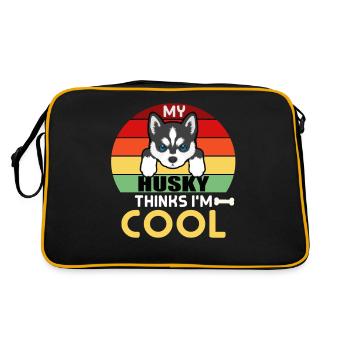 My Husky Think I`m Cool - Retro Bag - black/gold - Back