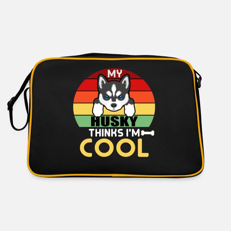 Mein Husky denkt, ich bin cool Retro Tasche