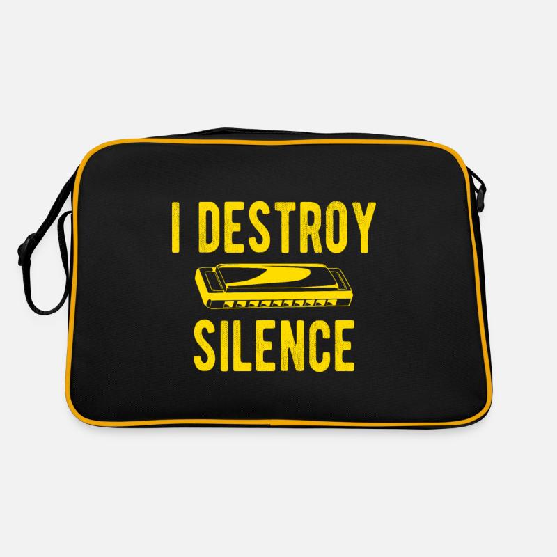 I Detroy Silence Harmonica Player Gift Retro Tasche