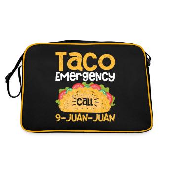 Taco Emergency Call 9 Juan Juan Funny Cinco de Mayo Fiesta - Retro Bag - black/gold - Back