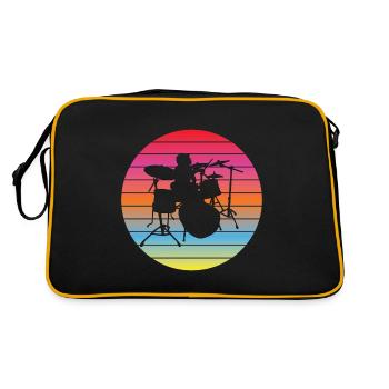 Batterie Musicien Batteur Batteur - Sac Retro - noir/or - Dos