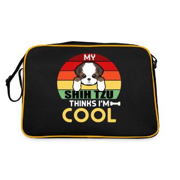 My Shih tzu Think I`m Cool - Retro Bag - black/gold - Back