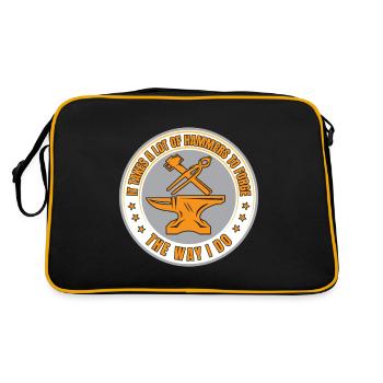 It Takes A Lot Of Hammers To Forge The Way I Do - Retro Bag - black/gold - Back