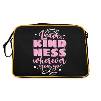 Leave Kindness - Retro Tasche - Schwarz/Gold - Hinten