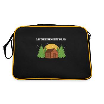 Camping Rentner Rente - Retro Tasche - Schwarz/Gold - Hinten