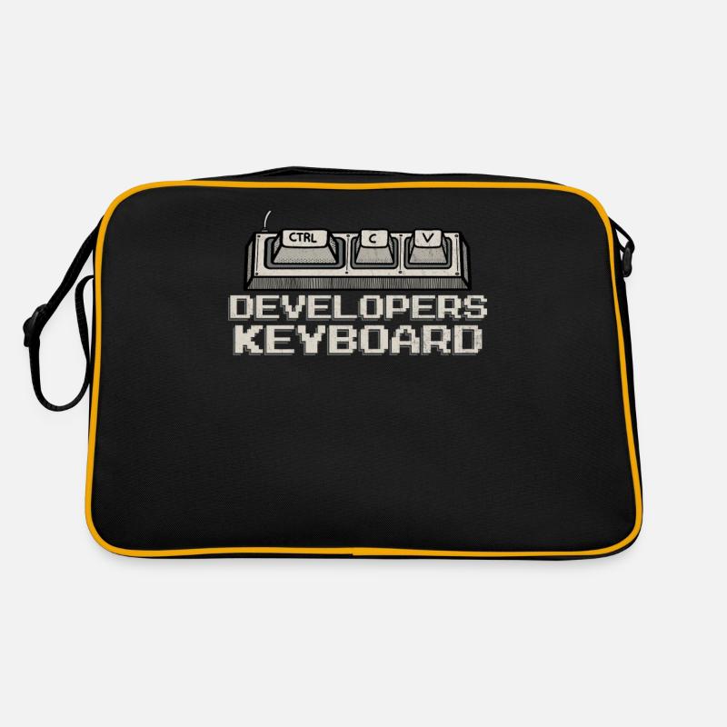Entwickler Coder Lustige Programmierung Humor Software - Retro Tasche - Schwarz/Gold