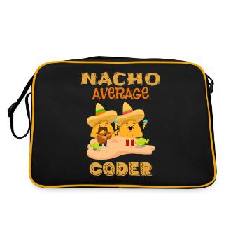 Nacho Average Coder Funny Coding Humor Joke Saying - Retro Bag - black/gold - Back