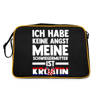 Ich habe keine Angst meine Schwiegermutter ist Kro - Retro Tasche - Schwarz/Gold - Hinten