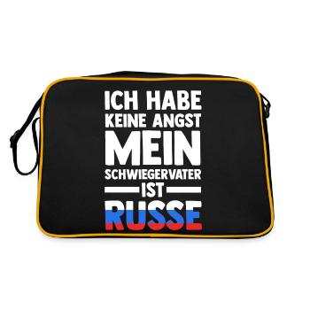 Ich habe keine Angst mein Schwiegervater ist Russe - Retro Tasche - Schwarz/Gold - Hinten