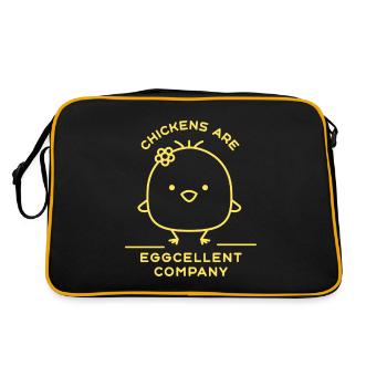 Les poulets sont EGGcellent Company Funny Chicken - Sac Retro - noir/or - Dos