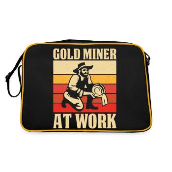 Un mineur d’or au travail orpaillage - Sac Retro - noir/or - Dos