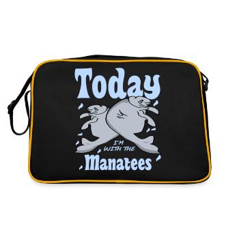 Manatee Saying - Retro Bag - black/gold - Back