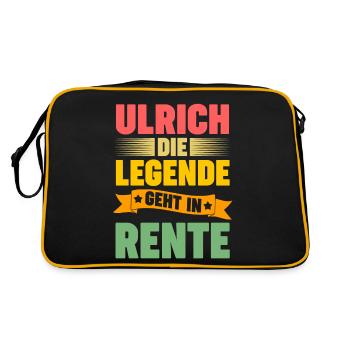 Ulrich die Legende geht in Rente - Retro Tasche - Schwarz/Gold - Hinten