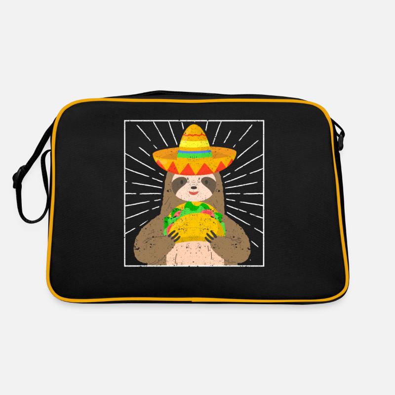 Sloth eats taco Mexican cinco de mayo food Retro Bag