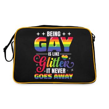 Being Gay | LGBT | Rainbow Color | Pride Month - Retro Bag - black/gold - Back
