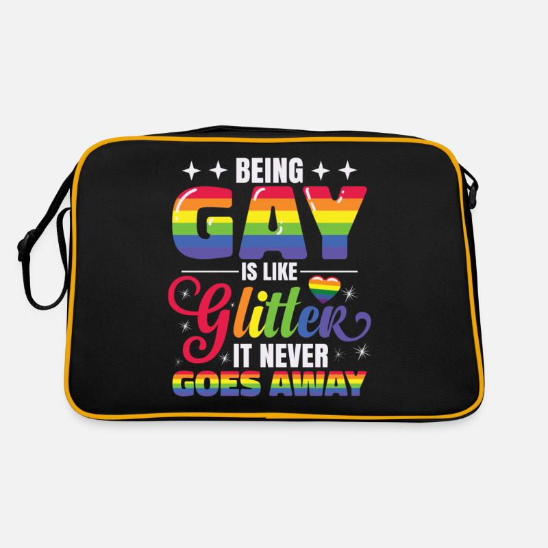 Schwul sein | LGBT-| Regenbogenfarbe | Pride-Monat Retro Tasche