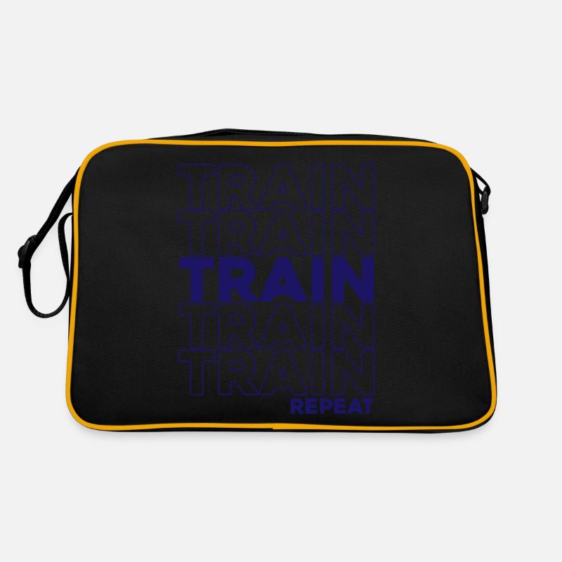 Train Train Train Repeat Workout Edition - Retro Bag - black/gold