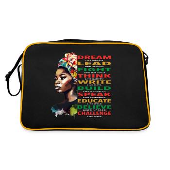 BLM Melanin Pride African American Black History - Retro Bag - black/gold - Back