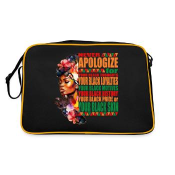 BLM Melanin Pride Never Apologize for Your Black S - Retro Bag - black/gold - Back