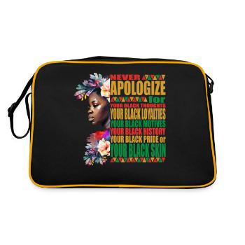 Black History Quotes African American History - Retro Bag - black/gold - Back
