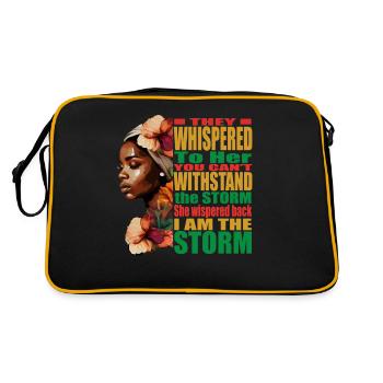 BLM Melanin Pride I Am the Storm Black History - Retro Bag - black/gold - Back