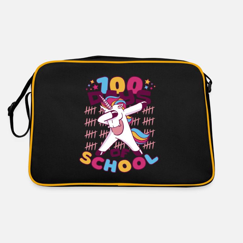 100e jour d’école Unicorn Teachers Headmaster Students Sac Retro