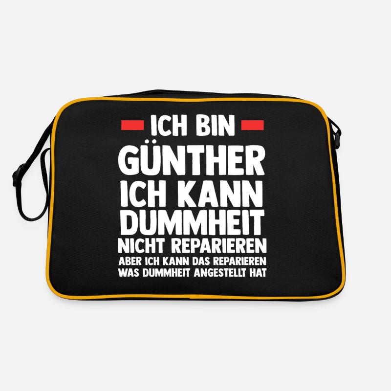Günther - Retro Tasche - Schwarz/Gold