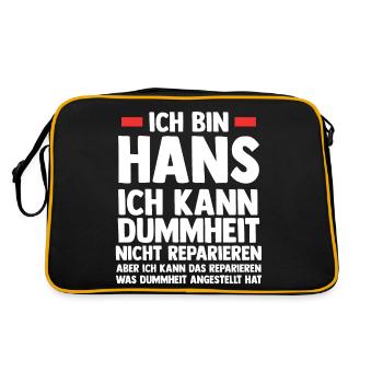 Hans - Retro Tasche - Schwarz/Gold - Hinten