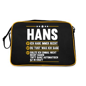 Hans - Retro Tasche - Schwarz/Gold - Hinten
