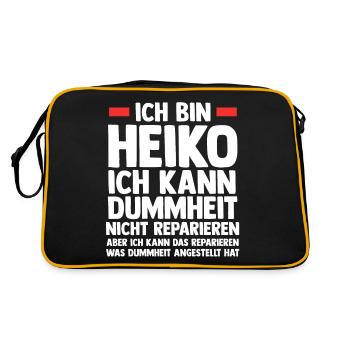Heiko - Retro Tasche - Schwarz/Gold - Hinten
