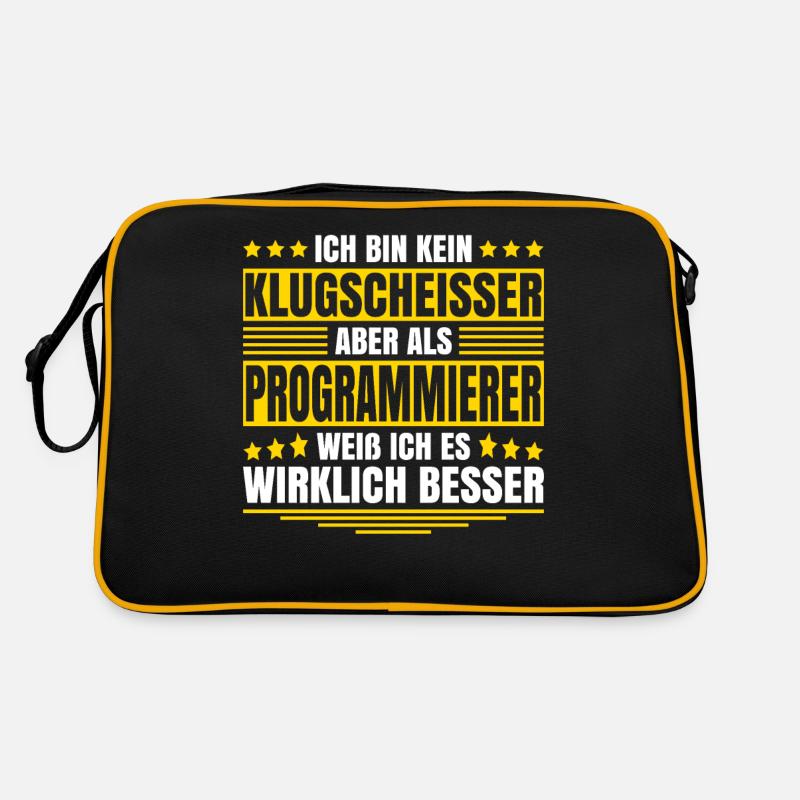 Herren Kein Klugscheisser bin Programmierer Spruch Retro Tasche