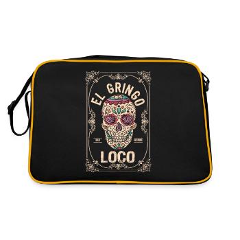 El Gringo Loco Bad Hombre Funny Cinco de Mayo - Retro Bag - black/gold - Back