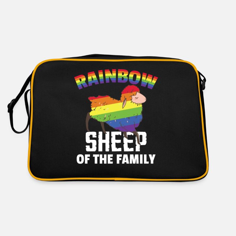 LGBT Regenbogenfarbe Schaf Pride Monat Retro Tasche