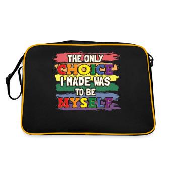 LGBT Quote Rainbow Color Lesbian Gay Parade - Retro Bag - black/gold - Back