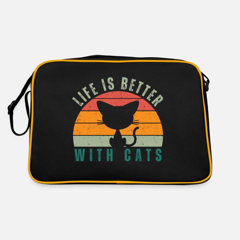 Life is better with cats Retro Bag